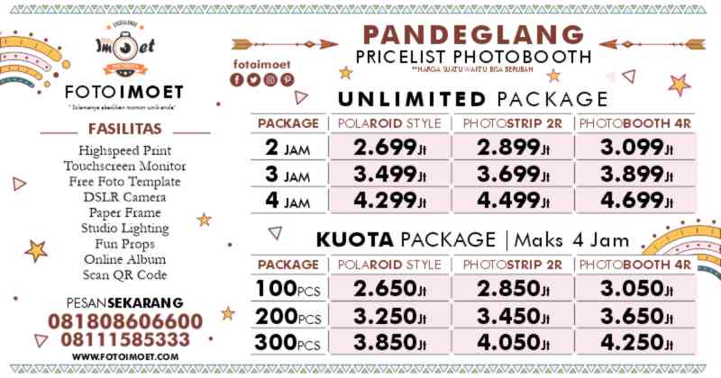 Harga Sewa Jasa Photo Booth Murah terdekat Pandeglang