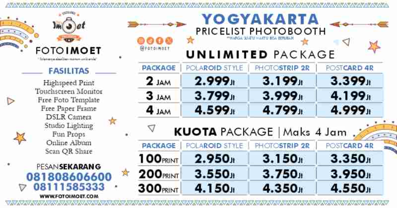 Harga Sewa Jasa Photo Booth Murah terdekat Yogyakarta