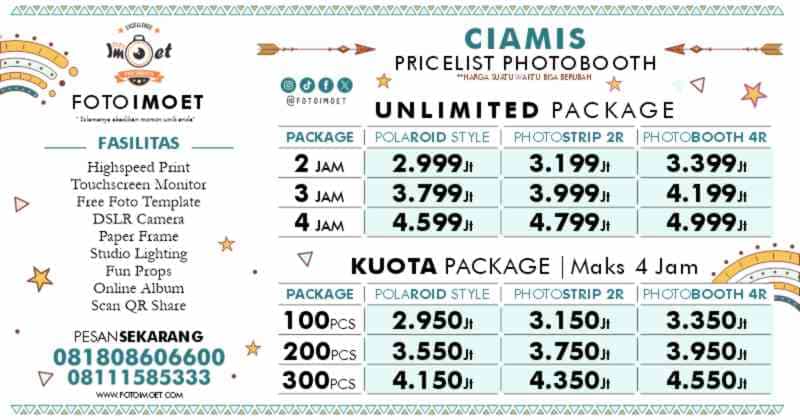 Harga Sewa Jasa Photo Booth Murah terdekat Ciamis