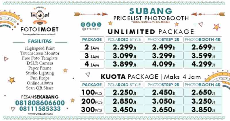 Harga Sewa Jasa Photo Booth Murah terdekat Subang