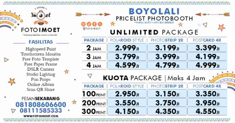Harga Sewa Jasa Photo Booth Murah terdekat Boyolali