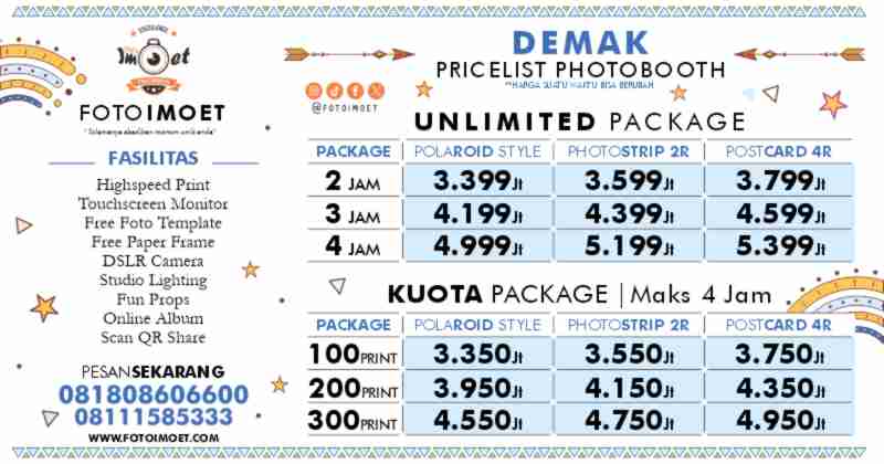 Harga Sewa Jasa Photo Booth Murah terdekat Demak