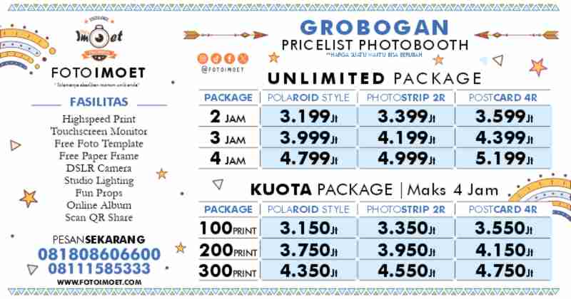 Harga Sewa Jasa Photo Booth Murah terdekat Grobogan