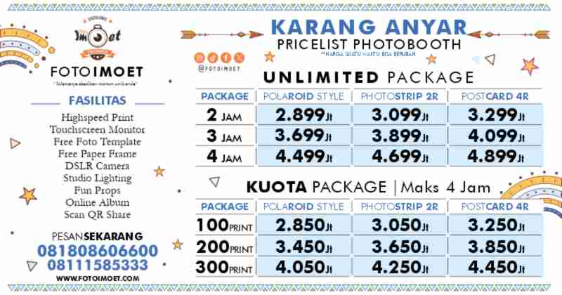 Harga Sewa Jasa Photo Booth Murah terdekat Karang Anyar