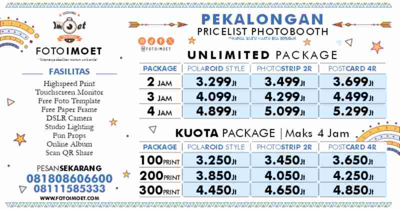 Harga Sewa Jasa Photo Booth Murah terdekat Pekalongan