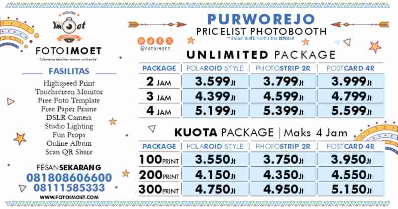 Harga Sewa Jasa Photo Booth Murah terdekat Purworejo