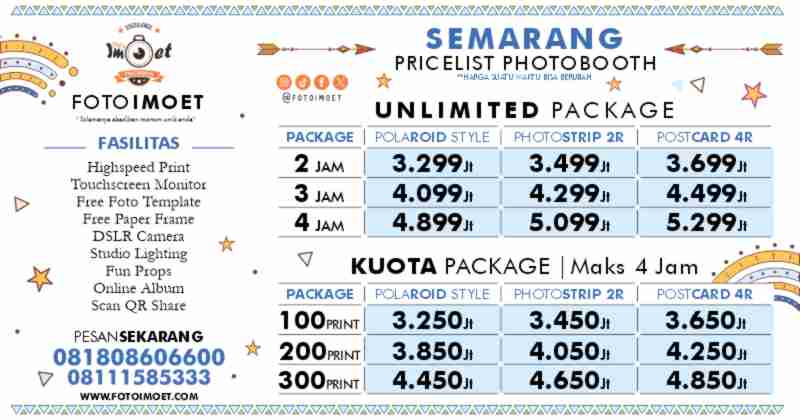 Harga Sewa Jasa Photo Booth Murah terdekat Kota Semarang