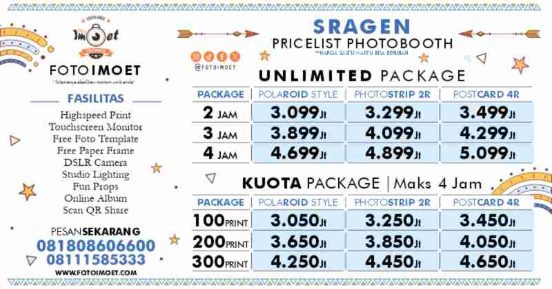 Harga Sewa Jasa Photo Booth Murah terdekat Sragen
