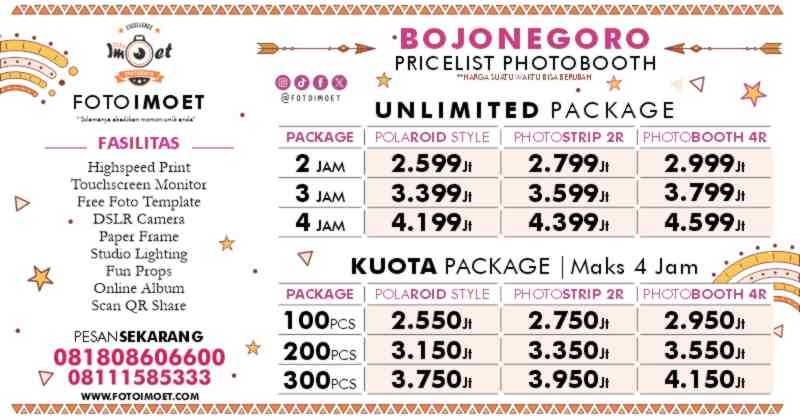 Harga Sewa Jasa Photo Booth Murah terdekat Bojonegoro
