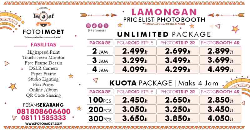 Harga Sewa Jasa Photo Booth Murah terdekat Lamongan