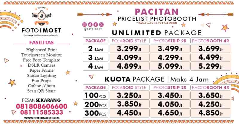 Harga Sewa Jasa Photo Booth Murah terdekat Pacitan