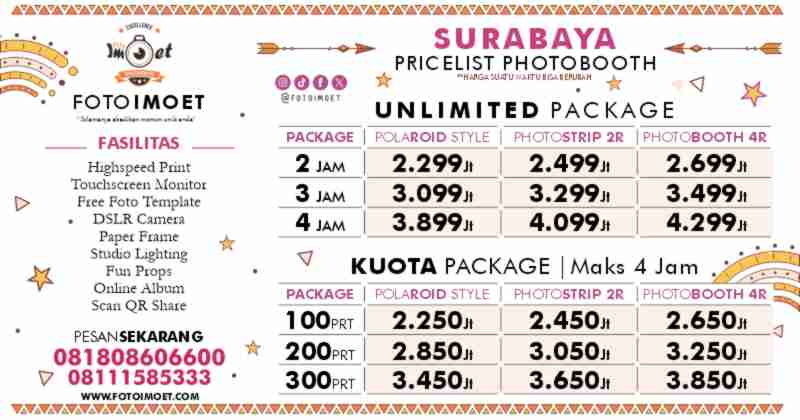 Harga Sewa Jasa Photo Booth Murah terdekat Surabaya